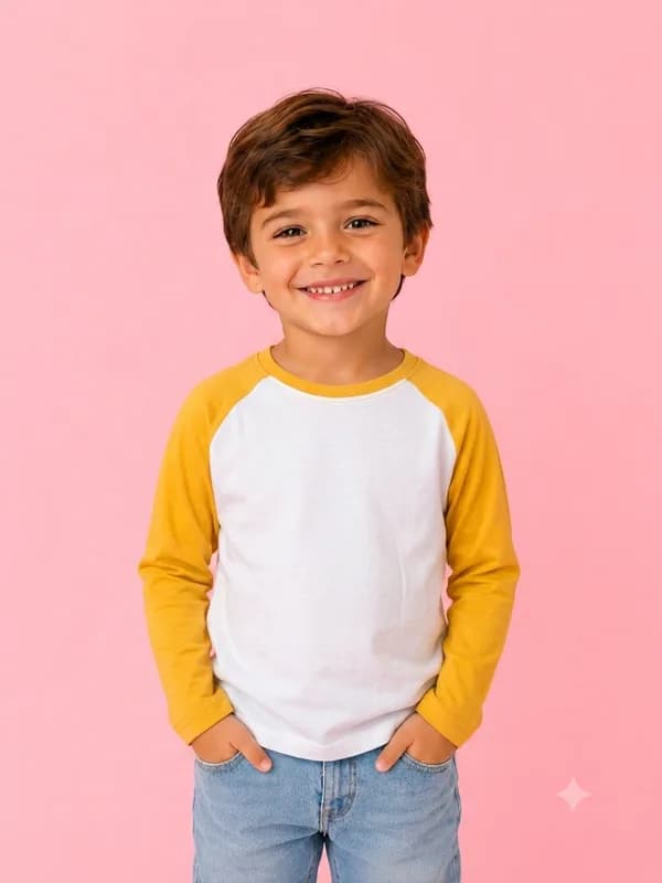 Blusa reglan branca e amarela