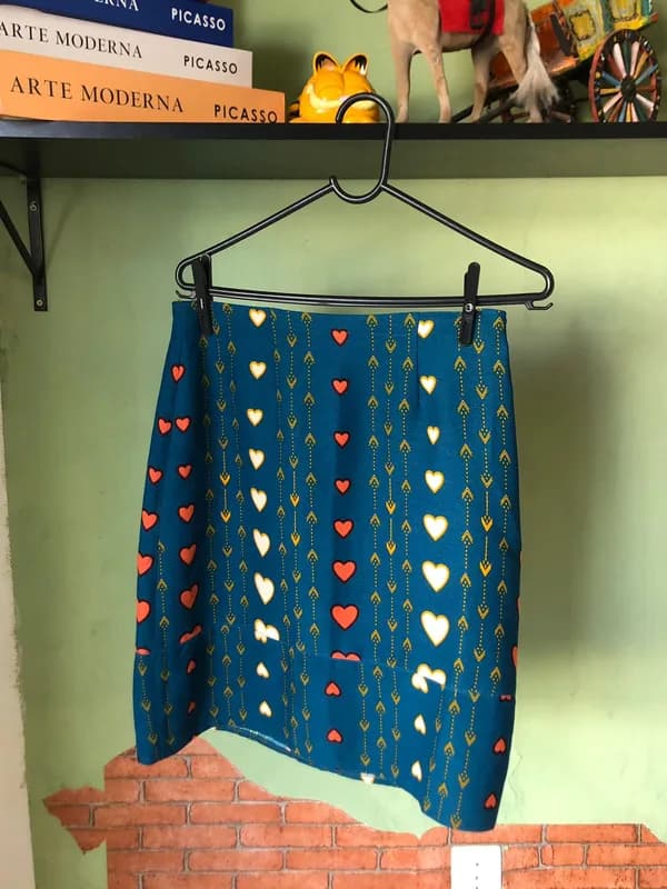 ♡ Saia azul de coração