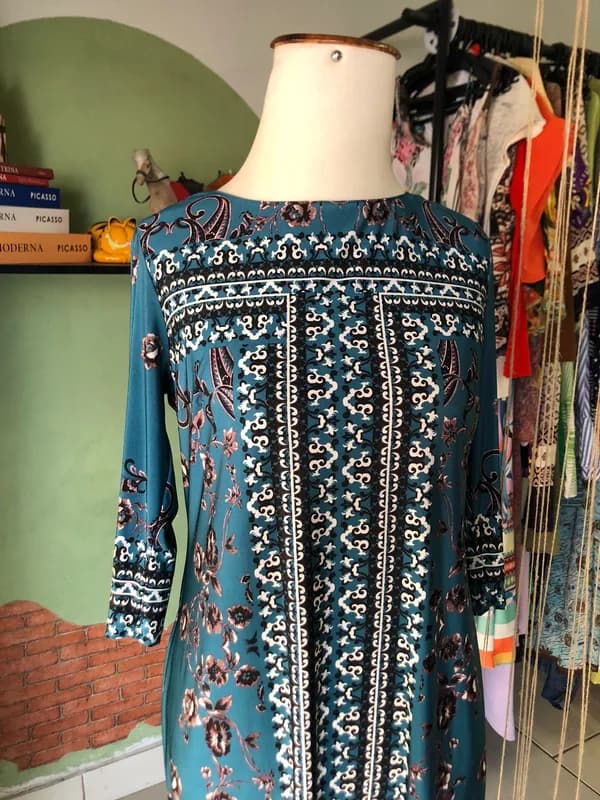 ♡ Vestido azul estampado