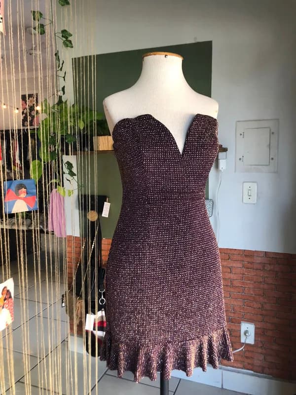 Vestido vinho tomara que caia
