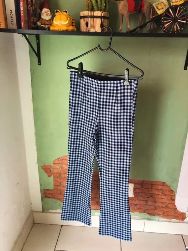♡ Calça azul e preta xadrez