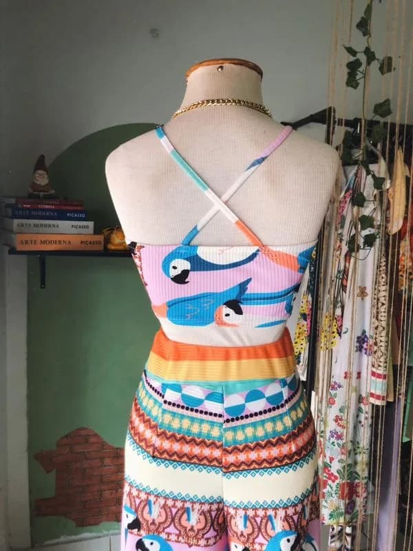 ♡ Macacão longo estampado