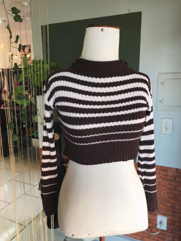 ♡ Cropped listrado