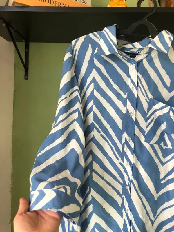 ♡ Camisa azul zebra 