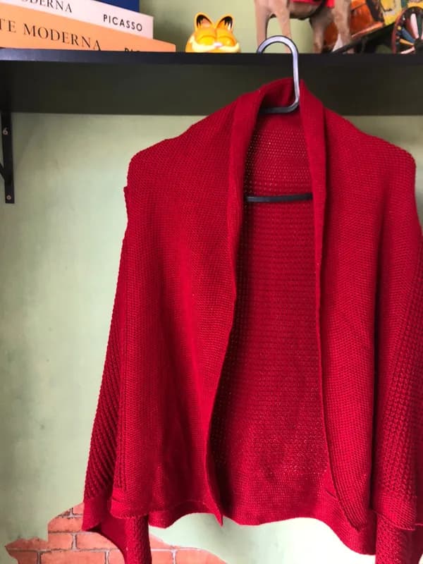 ♡ Colete vermelho em tricot