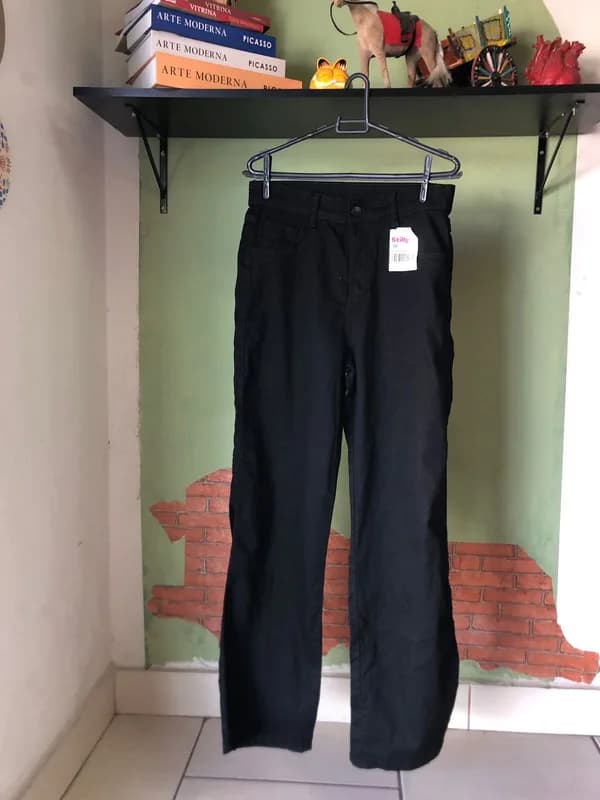 ♡ Calça preta wide leg