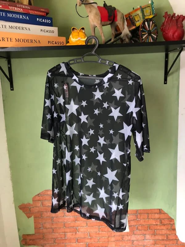♡ Blusa estrela em tule