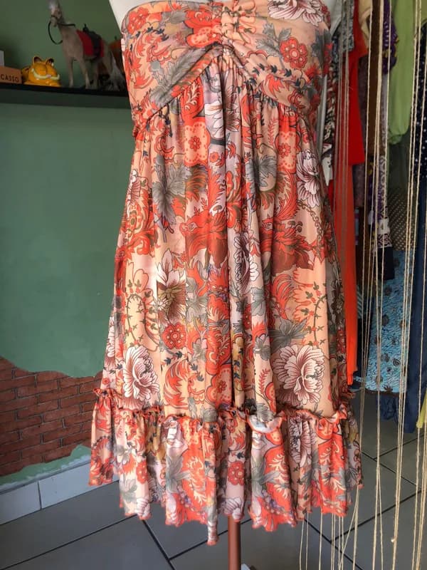 ♡ Vestido laranja estampado - foto 3