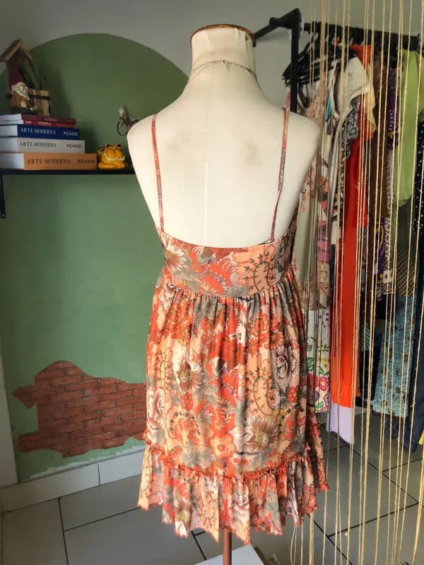 ♡ Vestido laranja estampado - foto 4