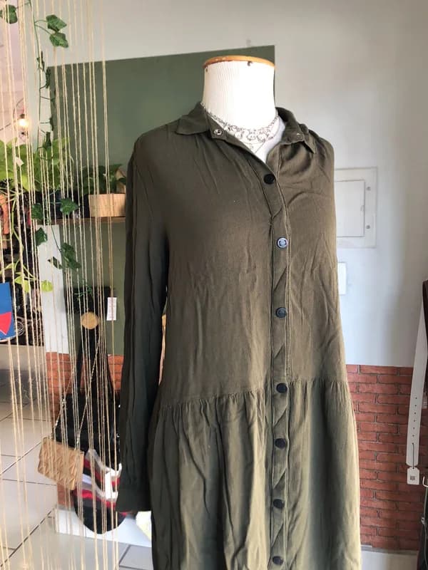 ♡ Vestido verde militar