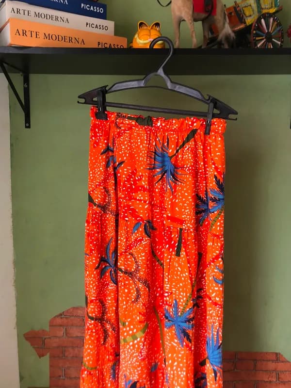 ♡ Saia laranja estampada