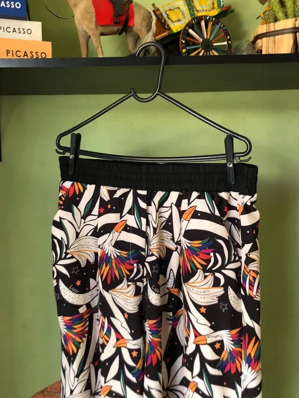 ♡ Calça pantalona estampada