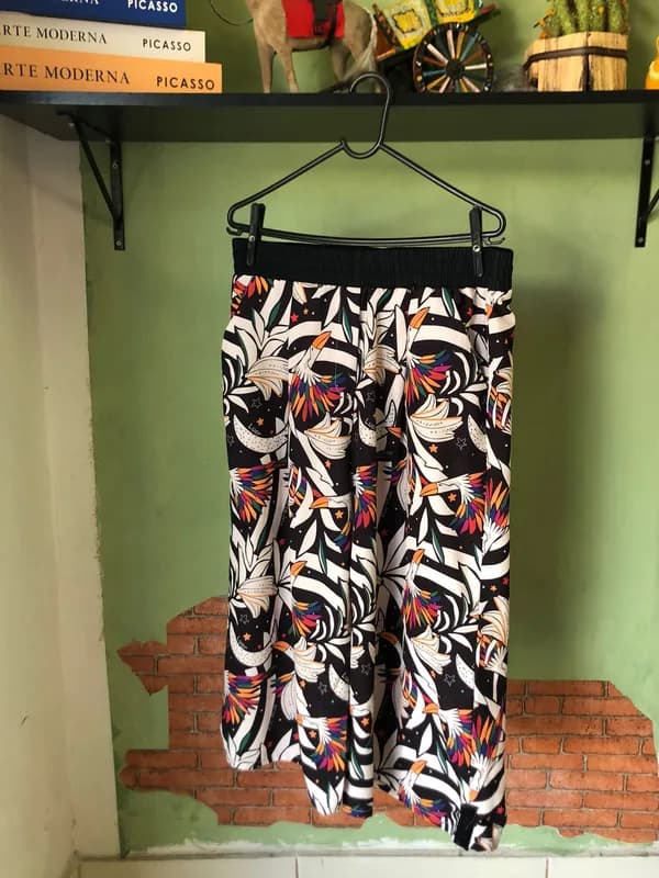 ♡ Calça pantalona estampada