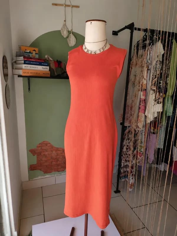 ♡ Vestido laranja canelado