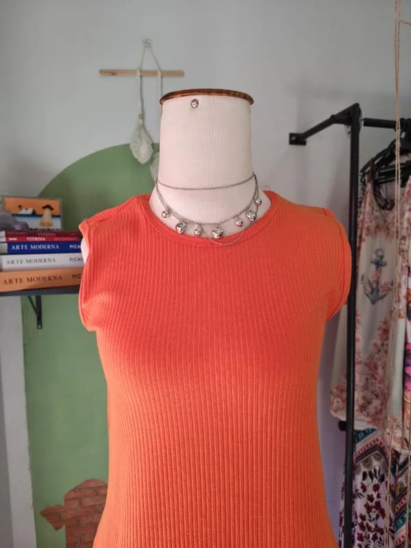 ♡ Vestido laranja canelado
