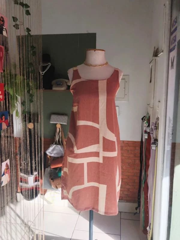 ♡ Vestido rose e bege