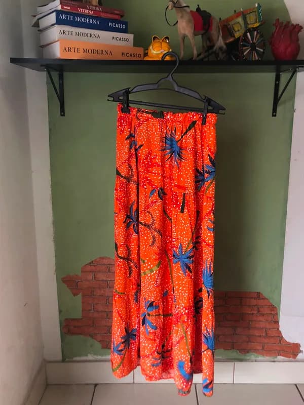 ♡ Saia laranja estampada